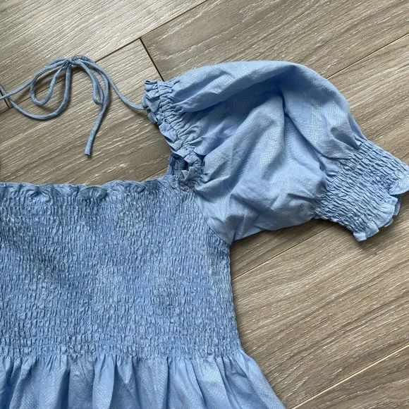 Hill House Women’s Athena Nap Dress Blue Metallic Sz S EUC 95% Cotton - Picture 4 of 12